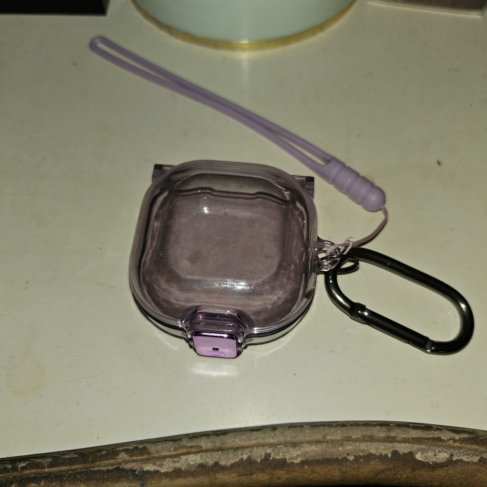 Purple Protective Earbud Case with Carabiner For Galaxy Earbuds